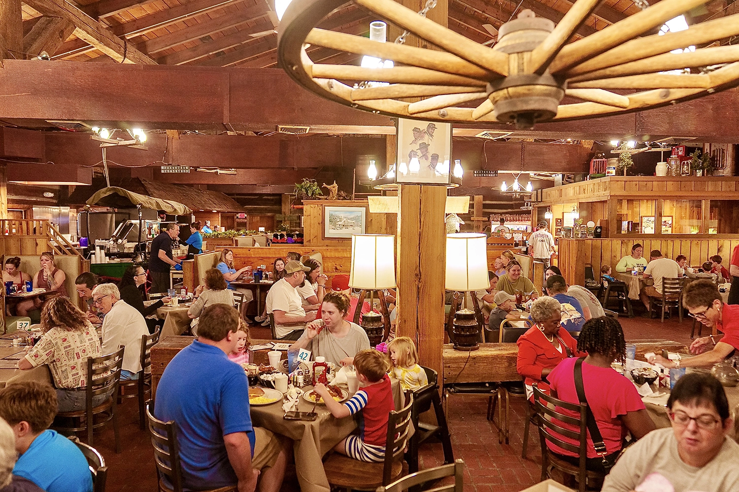 people dining at Log Cabin Pancake House in Gatlinburg