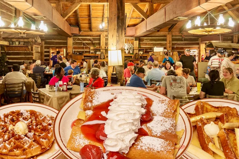 food inside of log cabin pancake house
