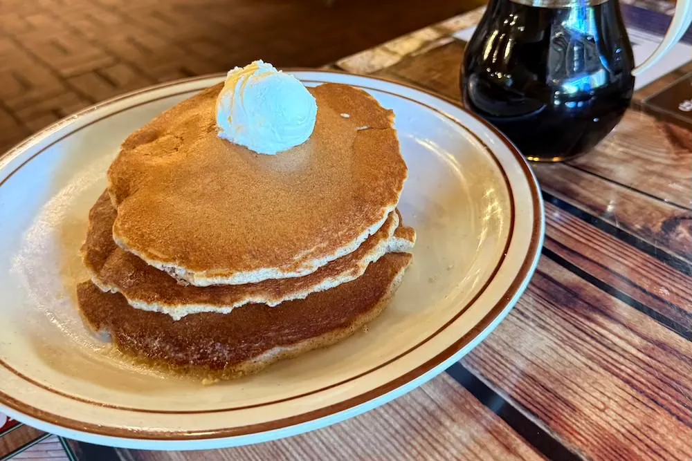 pancakes at Log Cabin Pancake House